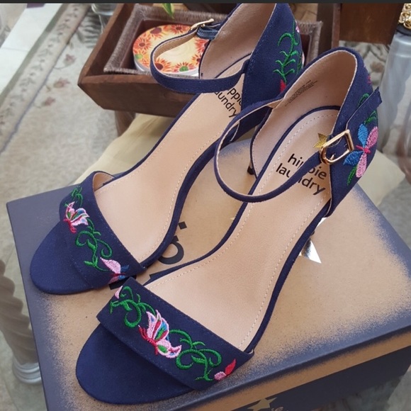 Hippie Laundry Navy Blue Sandals Size 9.5 - Picture 5 of 6